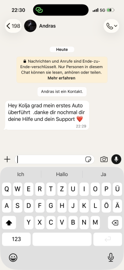 WhatsApp-Nachricht von Andras